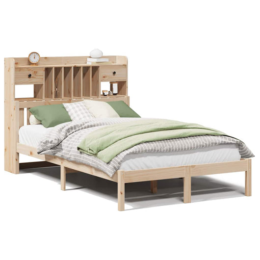 Letto Libreria senza Materasso-Struttura Letto con contenitore 135x190 cm in Legno di Pino 265032