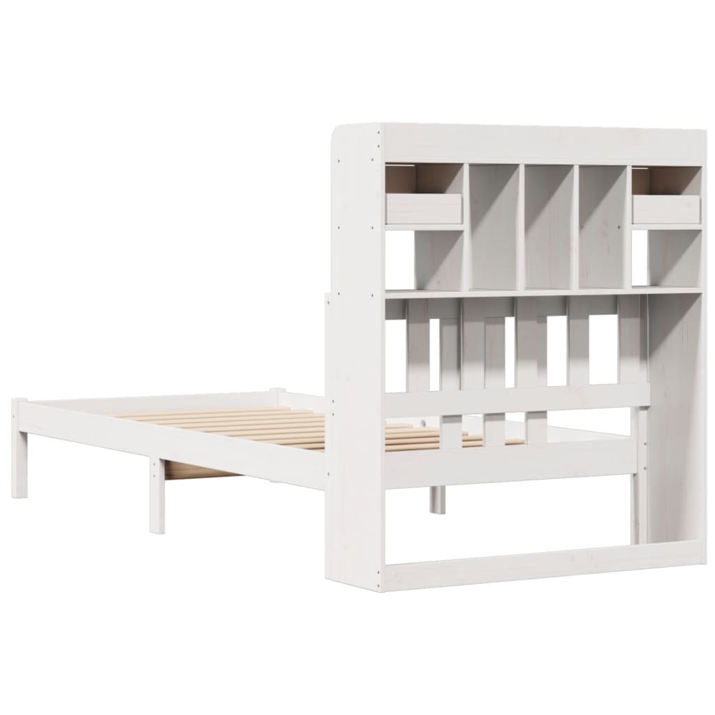 vidaXL Letto Libreria senza Materasso Bianca 90x200 cm Legno di Pino