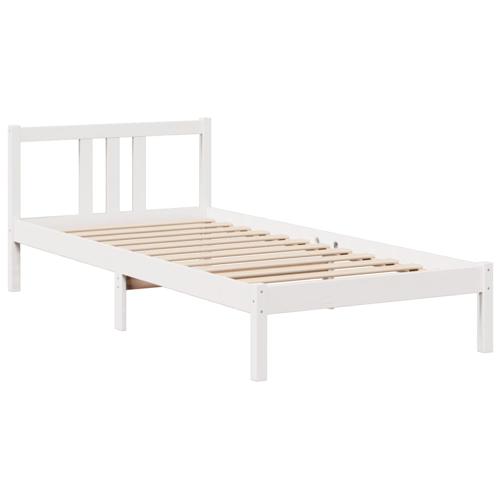 vidaXL Letto Libreria senza Materasso Bianca 90x200 cm Legno di Pino