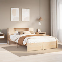 Letto Libreria senza Materasso-Struttura Letto con contenitore 120x200cm Legno Massello di Pino 393212