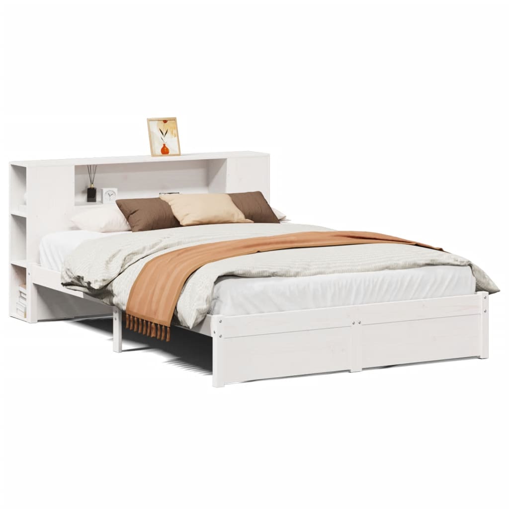 vidaXL Letto Libreria senza Materasso Bianco 120x200 cm Legno di Pino