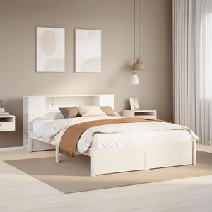 vidaXL Letto Libreria senza Materasso Bianco 120x200 cm Legno di Pino
