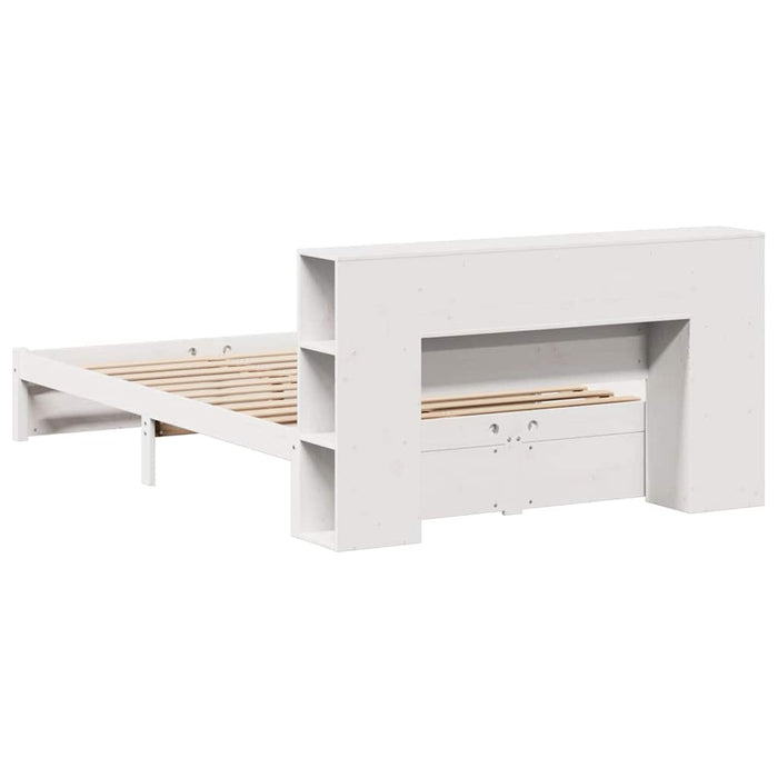 vidaXL Letto Libreria senza Materasso Bianco 160x200 cm Legno di Pino