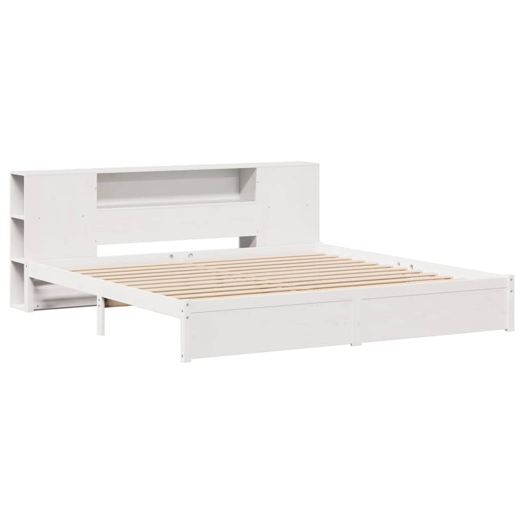 vidaXL Giroletto con Libreria senza Materasso 180x200 cm in Legno Pino
