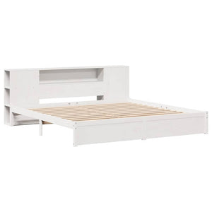 vidaXL Giroletto con Libreria senza Materasso 180x200 cm in Legno Pino