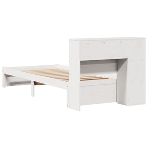 Letto con Libreria senza Materasso-Struttura Letto con contenitore 75x190 cm in Legno Pino 255089