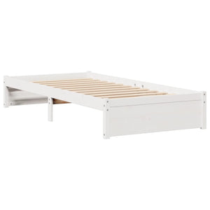 Letto con Libreria senza Materasso-Struttura Letto con contenitore 75x190 cm in Legno Pino 255089