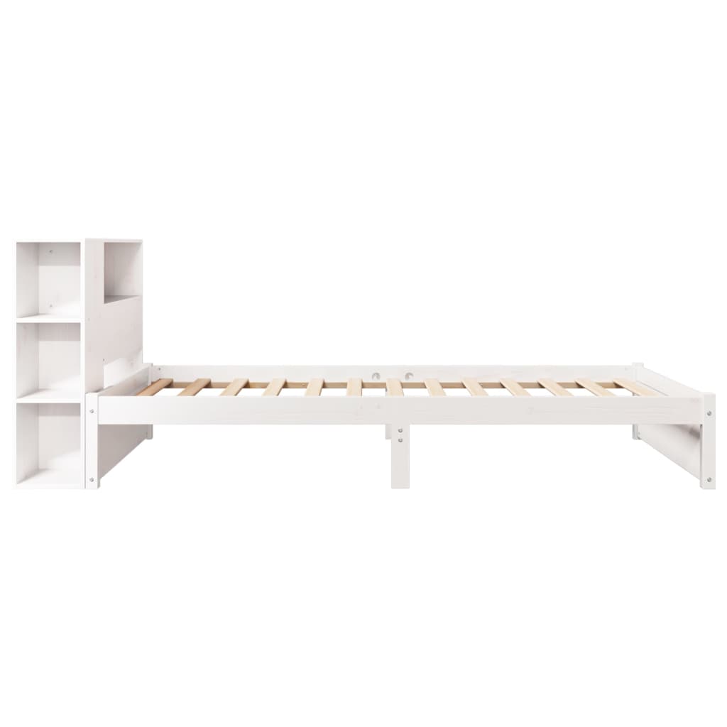 Letto Libreria senza Materasso Bianca 90x200 cm Legno di Pino 3322374