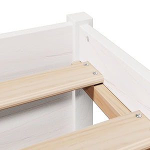 Letto Libreria senza Materasso Bianco 135x190 cm Legno di Pino 3322384