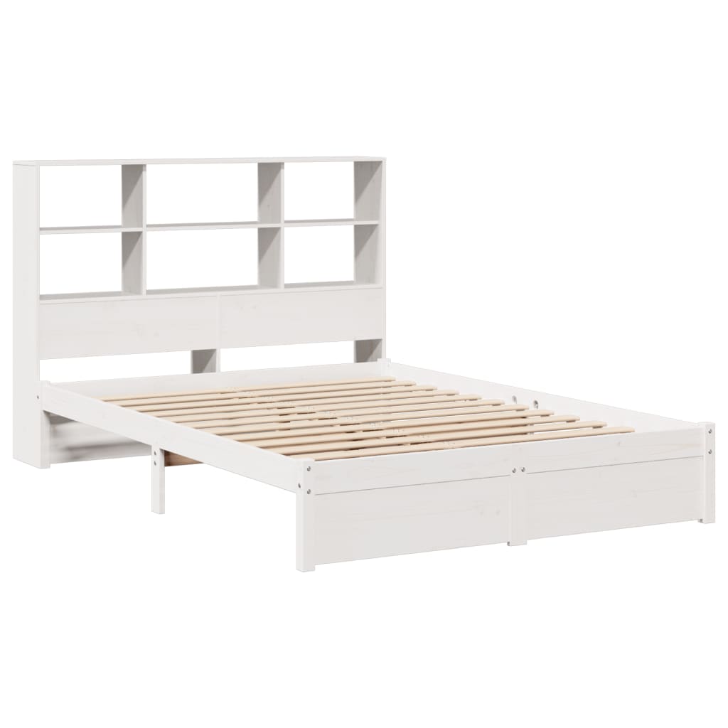 vidaXL Letto Libreria senza Materasso Bianco 140x190 cm Legno di Pino