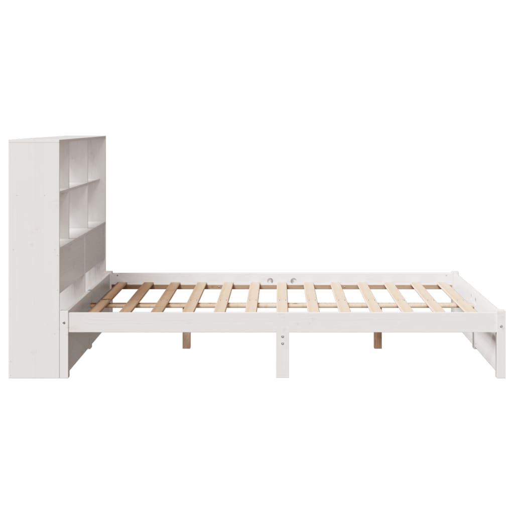 vidaXL Letto Libreria senza Materasso Bianco 140x190 cm Legno di Pino