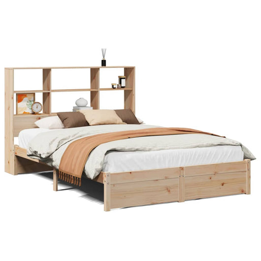 Letto Libreria senza Materasso-Struttura Letto con contenitore 150x200 cm in Legno di Pino 180852