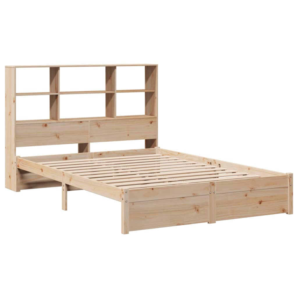 Letto Libreria senza Materasso-Struttura Letto con contenitore 150x200 cm in Legno di Pino 180852