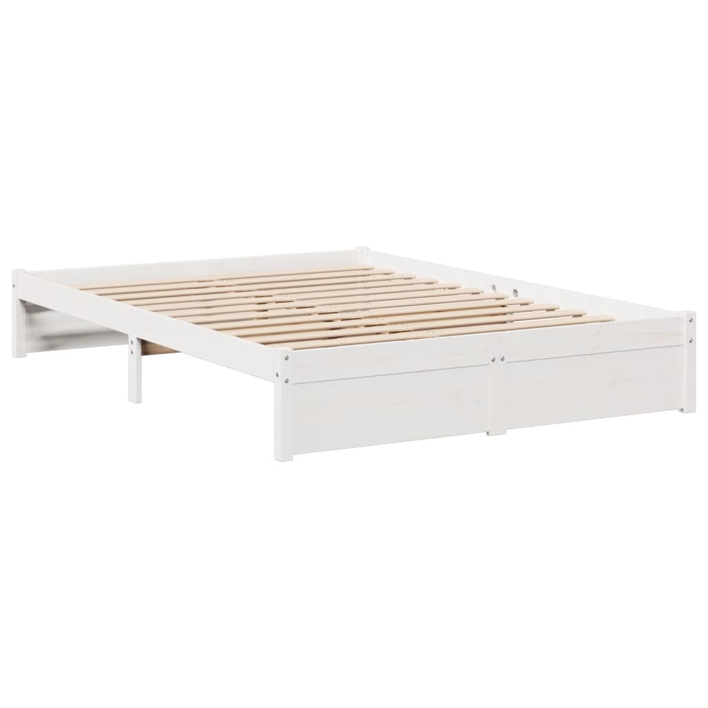 vidaXL Letto Libreria senza Materasso Bianco 160x200 cm Legno di Pino