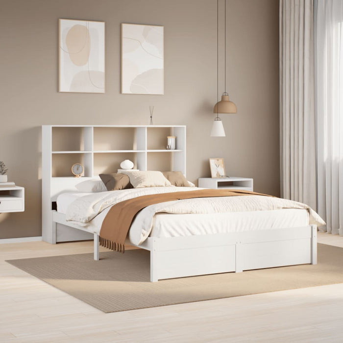 vidaXL Letto Libreria senza Materasso Bianco 160x200 cm Legno di Pino