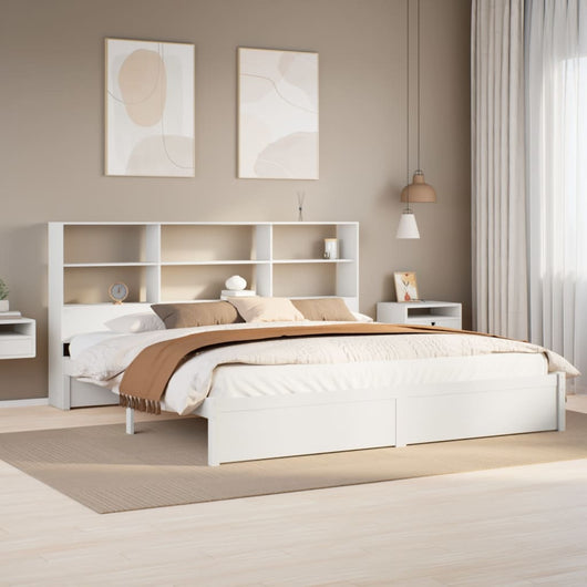 Giroletto con Libreria senza Materasso-Struttura Letto con contenitore 180x200 cm in Legno Pino 247058