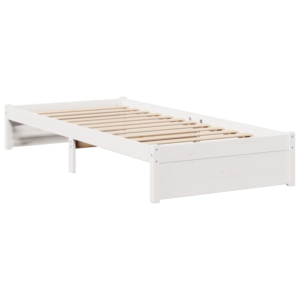 vidaXL Letto Libreria senza Materasso Bianco 90x190 cm Massello Pino