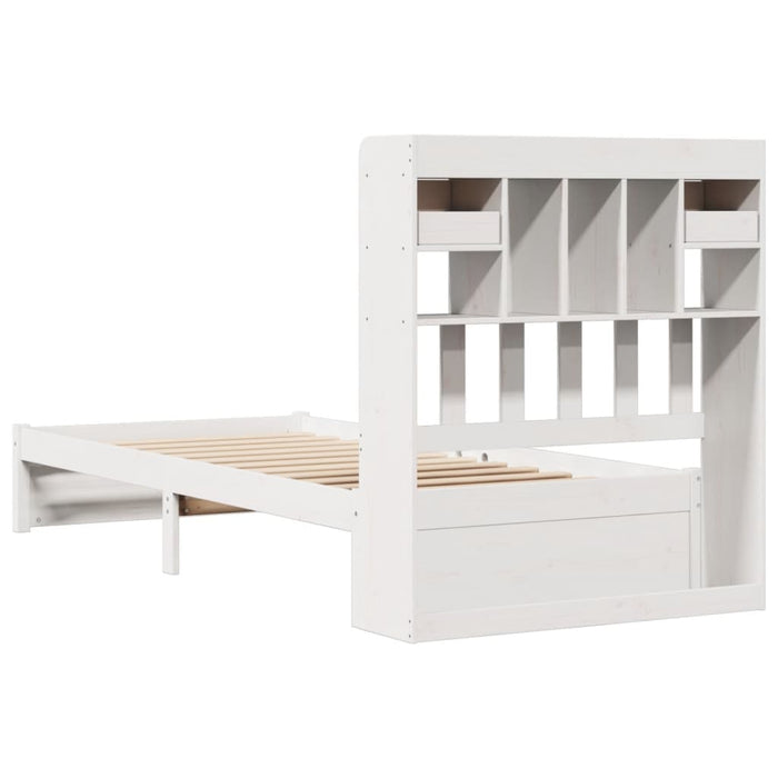 vidaXL Letto Libreria senza Materasso Bianco 90x190 cm Massello Pino