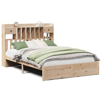 Letto Libreria senza Materasso-Struttura Letto con contenitore 140x190 cm in Legno di Pino 108637