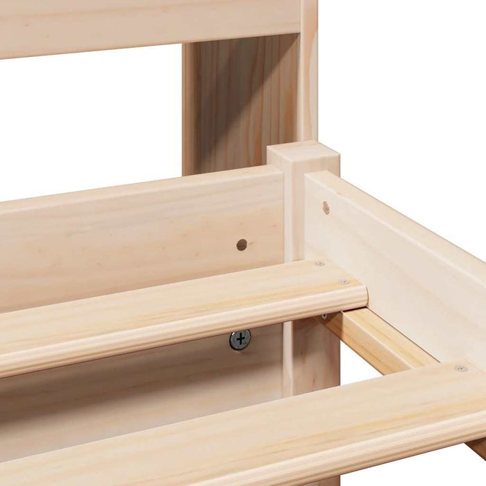 Letto Libreria senza Materasso-Struttura Letto con contenitore 140x190 cm in Legno di Pino 108637