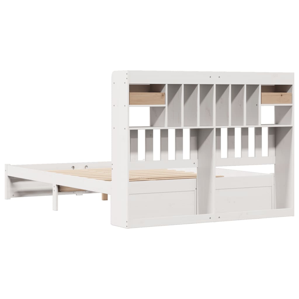 vidaXL Letto Libreria senza Materasso Bianco 140x200 cm Legno di Pino