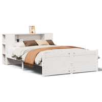 vidaXL Letto Libreria senza Materasso Bianco 135x190 cm Legno di Pino