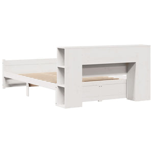 vidaXL Letto Libreria senza Materasso Bianco 135x190 cm Legno di Pino