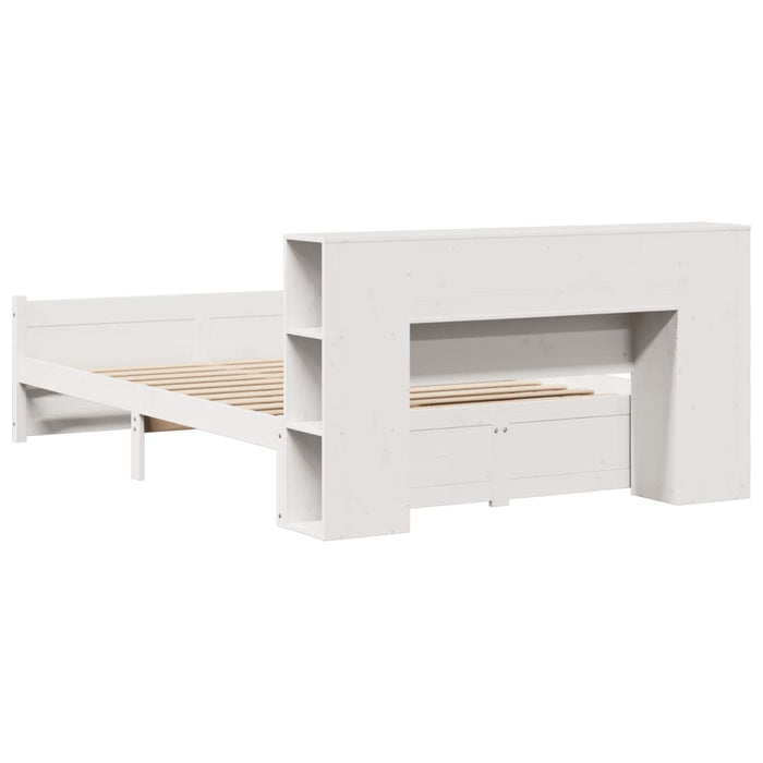vidaXL Letto Libreria senza Materasso Bianco 135x190 cm Legno di Pino