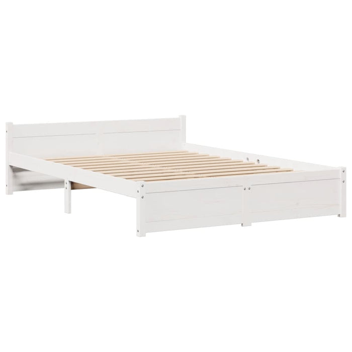 vidaXL Letto Libreria senza Materasso Bianco 140x190 cm Legno di Pino