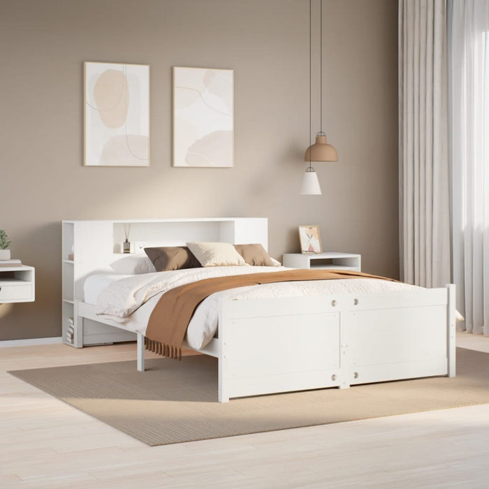 vidaXL Letto Libreria senza Materasso Bianco 140x190 cm Legno di Pino