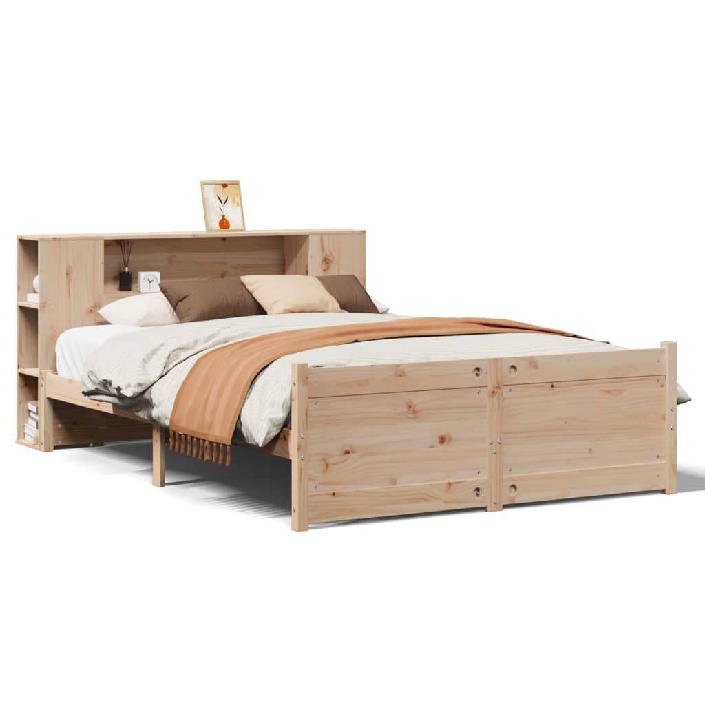 Letto Libreria senza Materasso-Struttura Letto con contenitore 120x200cm Legno Massello di Pino 759280