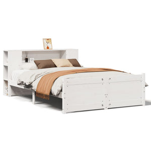 vidaXL Letto Libreria senza Materasso Bianco 150x200 cm Legno di Pino