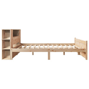 Letto Libreria senza Materasso-Struttura Letto con contenitore 160x200 cm in Legno di Pino 372159