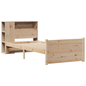 Giroletto con Libreria senza Materasso-Struttura Letto con contenitore 75x190 cm in Legno Pino 214808
