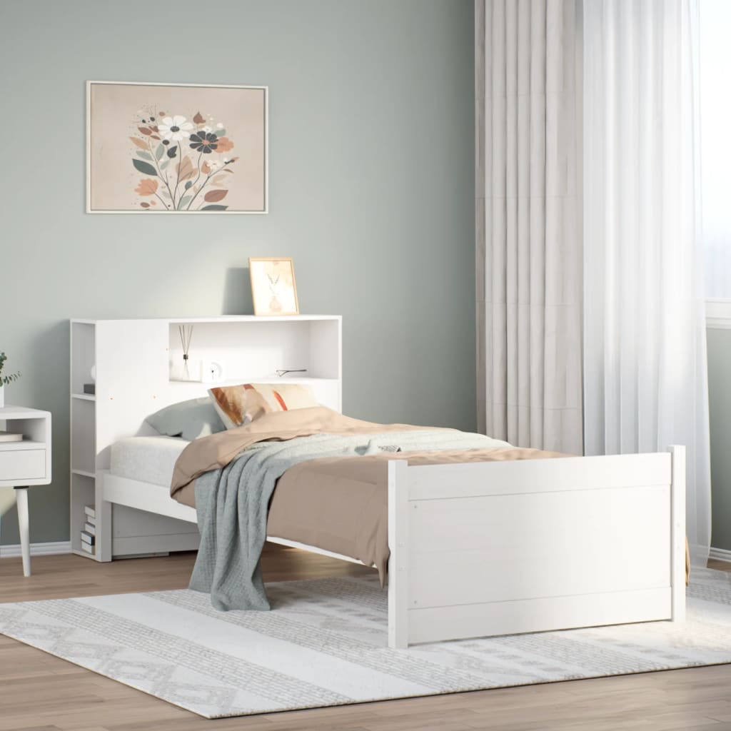 vidaXL Letto con Libreria senza Materasso 75x190 cm in Legno Pino