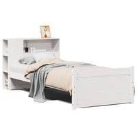 vidaXL Letto Libreria senza Materasso Bianco 90x190 cm Massello Pino