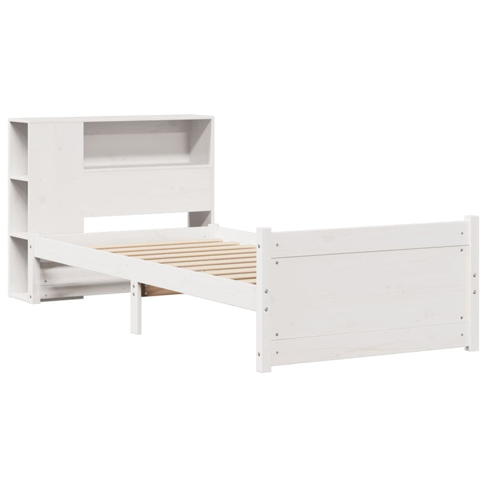 vidaXL Letto Libreria senza Materasso Bianco 90x190 cm Massello Pino