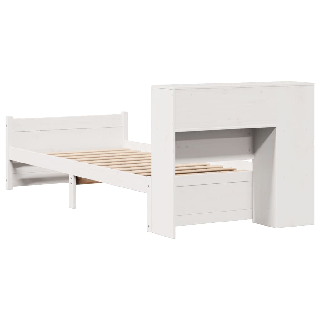 vidaXL Letto Libreria senza Materasso Bianco 90x190 cm Massello Pino