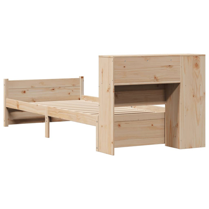Letto Libreria senza Materasso-Struttura Letto con contenitore 100x200 cm in Legno di Pino 769965