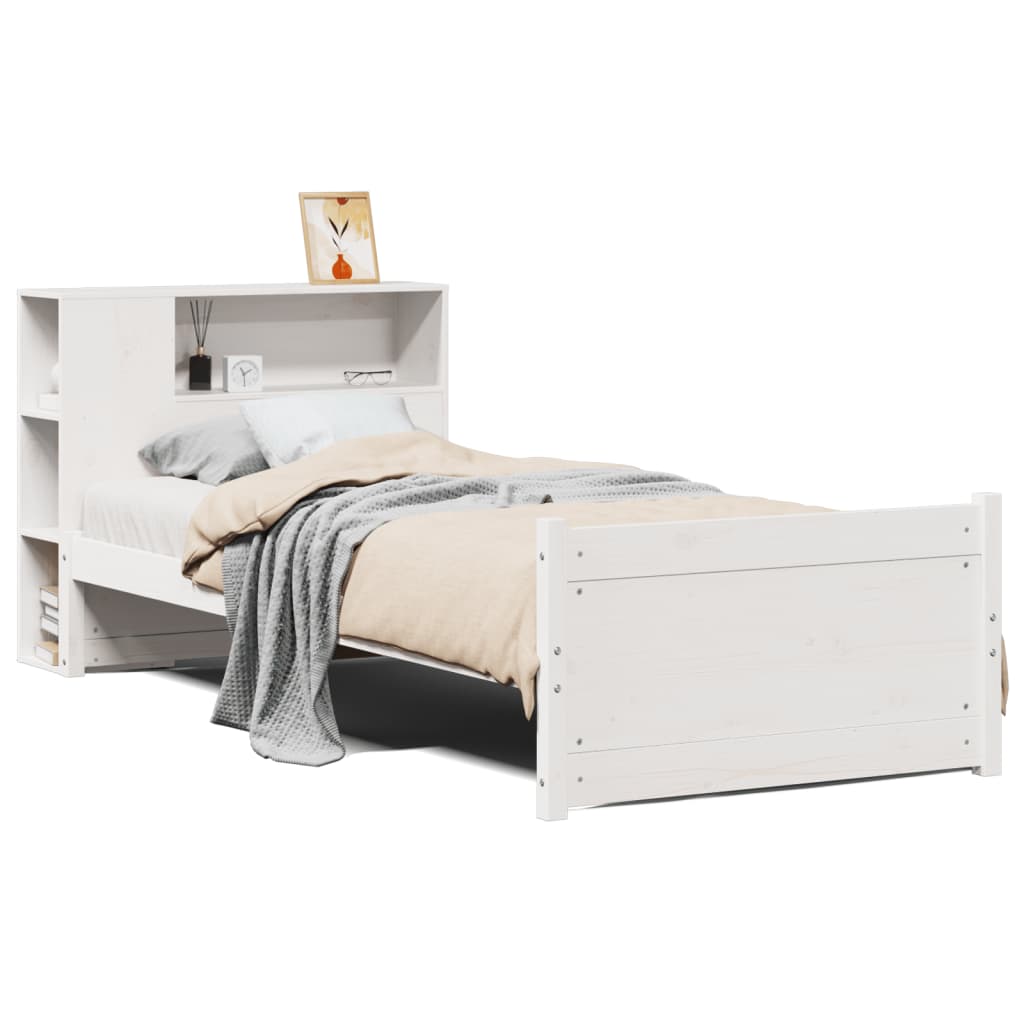 vidaXL Letto Libreria senza Materasso Bianco 100x200 cm Legno di Pino