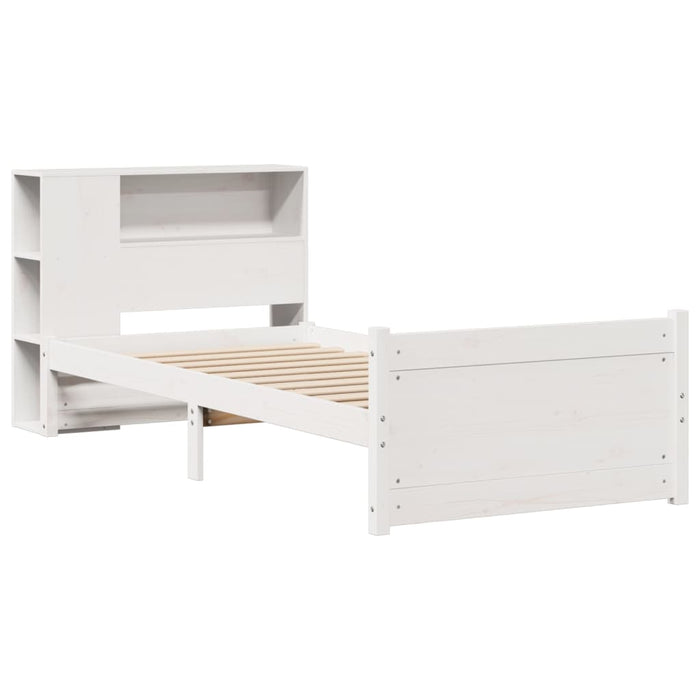Letto Libreria senza Materasso Bianco 100x200 cm Legno di Pino 3322454