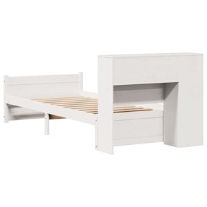 Letto Libreria senza Materasso Bianco 100x200 cm Legno di Pino 3322454