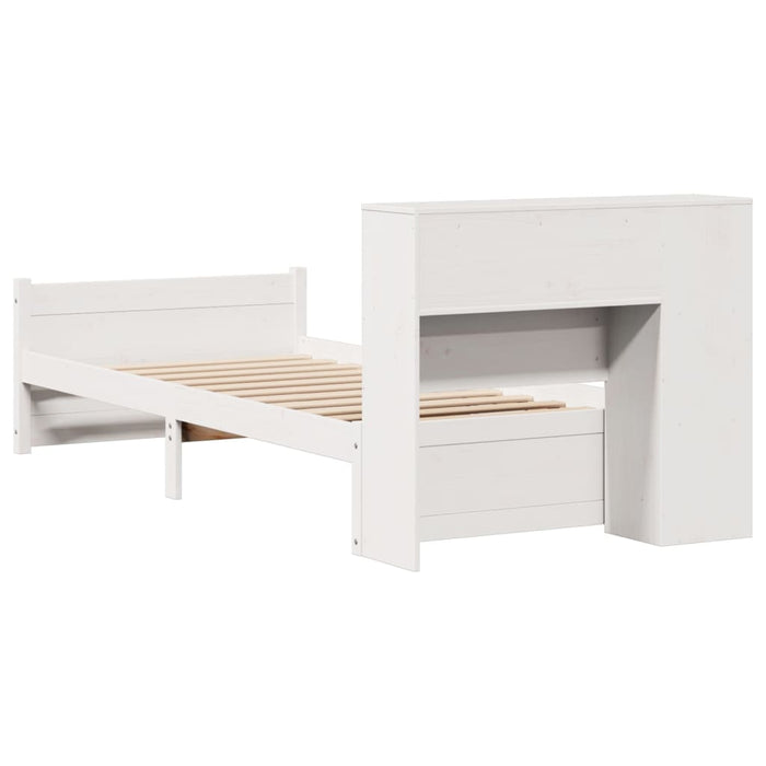 Letto Libreria senza Materasso Bianco 100x200 cm Legno di Pino 3322454