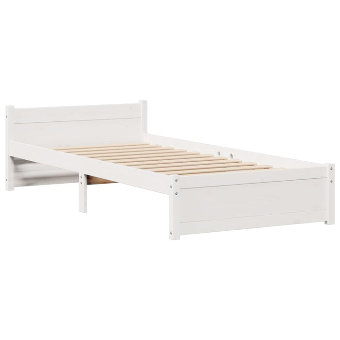 Letto Libreria senza Materasso Bianco 100x200 cm Legno di Pino 3322454