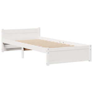 vidaXL Letto Libreria senza Materasso Bianco 100x200 cm Legno di Pino