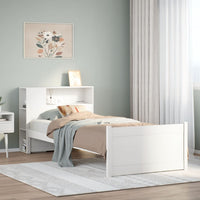 Letto Libreria senza Materasso Bianco 100x200 cm Legno di Pino 3322454