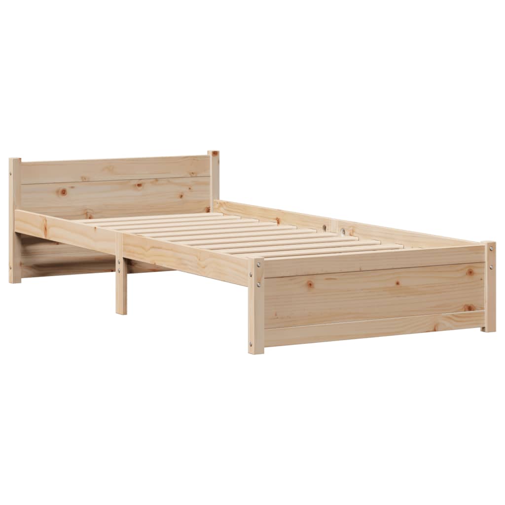 vidaXL Letto Libreria senza Materasso 90x190 cm Legno Massello Pino