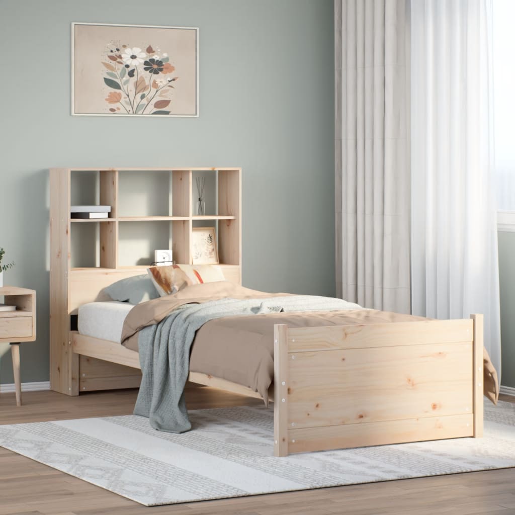 vidaXL Letto Libreria senza Materasso 90x190 cm Legno Massello Pino