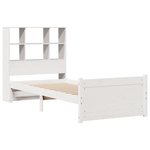 vidaXL Letto Libreria senza Materasso Bianco 90x190 cm Massello Pino