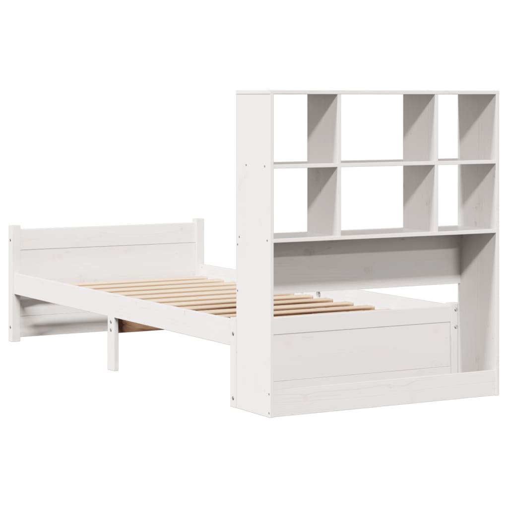 vidaXL Letto Libreria senza Materasso Bianco 90x190 cm Massello Pino